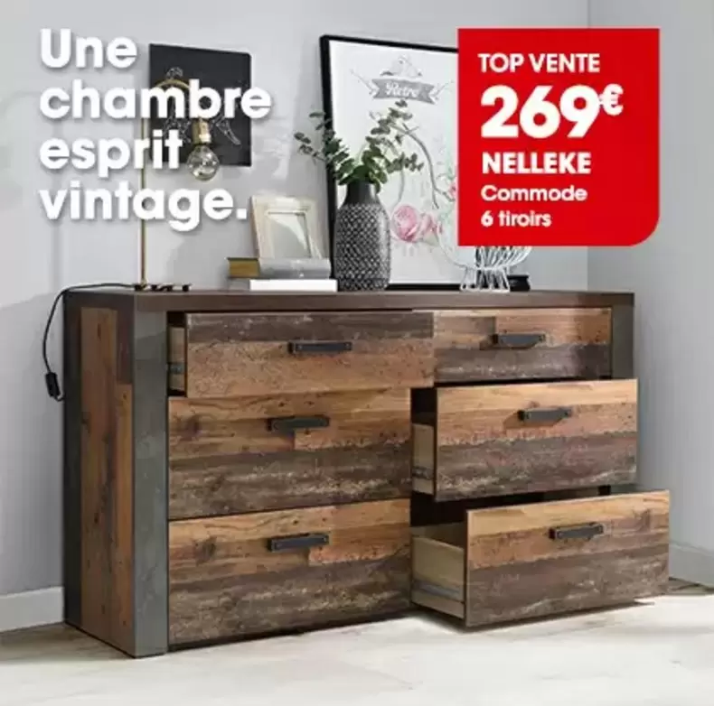 Commode 6 Tiroirs offre à 269€ sur Basika