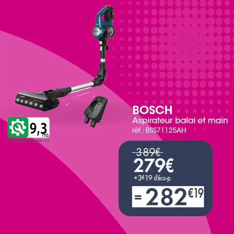 Bosch - Aspirateur Balai Et Main BSS71125AH  offre à 282,19€ sur PRO&Cie