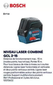 Bosch - Niveau Laser Combiné GCL 2-15 offre sur Bricoman