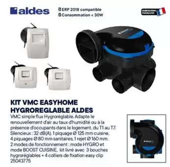 Aldes - Kit Vmc Easyhome Hygroreglable offre sur Bricoman