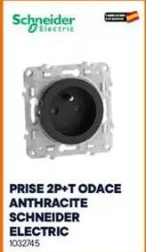 Schneider - Prise 2P+T Odace Anthracite Electric offre sur Bricoman