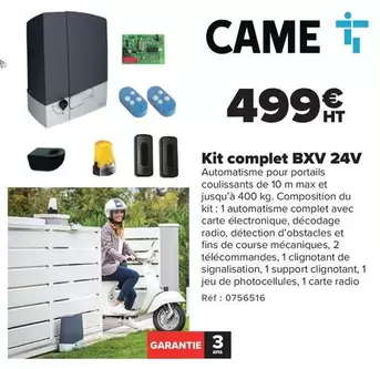 Complet - Came offre à 499€ sur Champion Direct