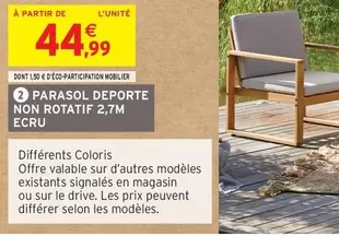 Signal - Parasol Deporte Non Rotatif offre à 44,99€ sur Intermarché Hyper