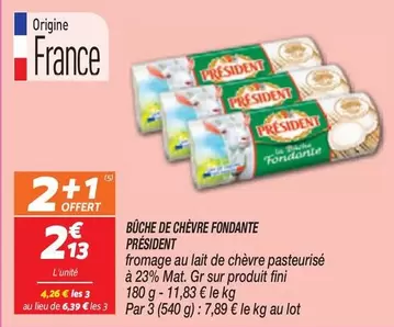 Président - Bûche De Chèvre Fondante offre à 2,13€ sur Netto