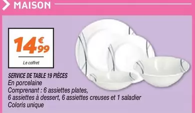 Service De Table 19 Pieces offre à 14,99€ sur Netto