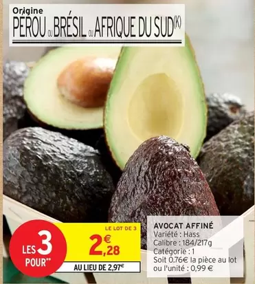 Avocat Affiné offre à 2,28€ sur Intermarché Express