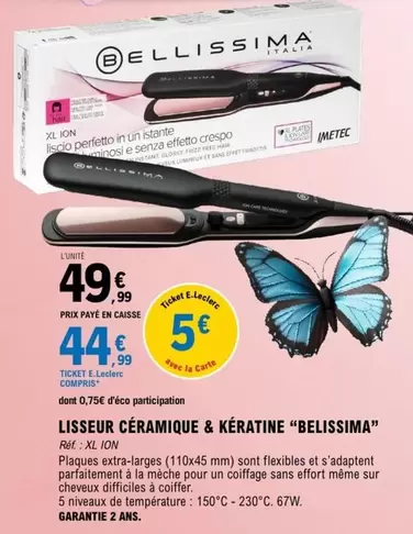 Bellissima - Lisseur Céramique & Kératine offre à 49,99€ sur E.Leclerc