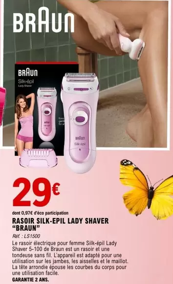 Braun - Rasoir Silk-epil Lady Shaver offre à 29€ sur E.Leclerc