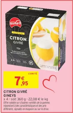Gineys - Citron GIVRE offre à 7,95€ sur Intermarché Contact