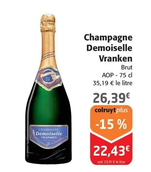 Vranken - Champagne Demoiselle offre à 22,43€ sur Colruyt
