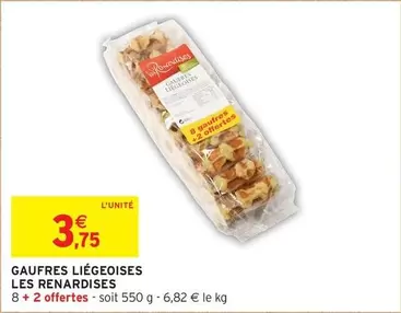 Gaufres Liegeoises offre à 3,75€ sur Intermarché