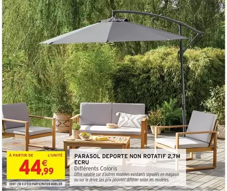 Signal - Parasol Deporte Non Rotatif 2,7m Ecru offre à 44,99€ sur Intermarché
