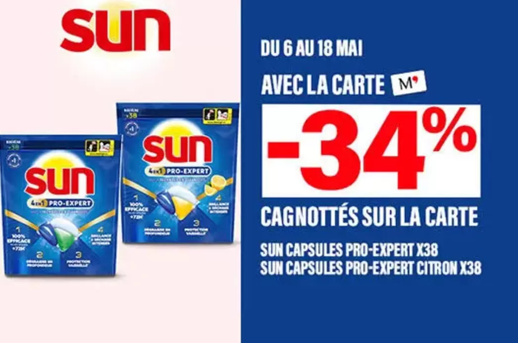 Sun - Sur Capsules Pro-Expert offre sur Monop'
