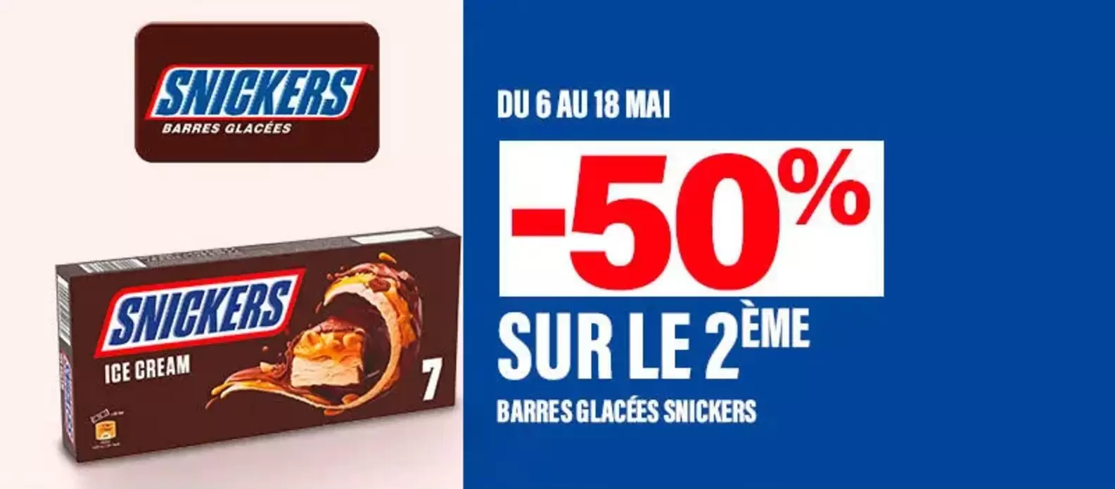 Snickers - Barres Glacées offre sur Monop'