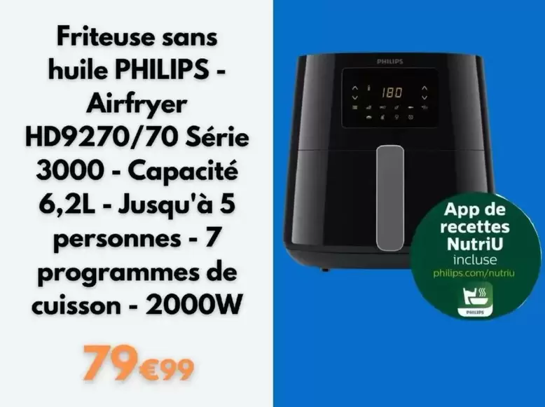 Philips - Friteuse Sans Huile  offre à 79,99€ sur Cdiscount