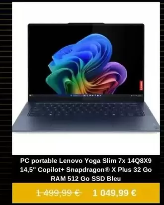 Lenovo - Pc Portable Yoga Slim  offre à 1049,99€ sur Fnac