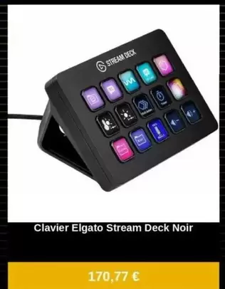 Stream Deck - Clavier Elgato Noir offre à 170,77€ sur Fnac