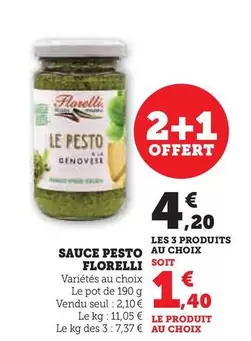 Florelli - Sauce Pesto offre à 2,1€ sur Super U