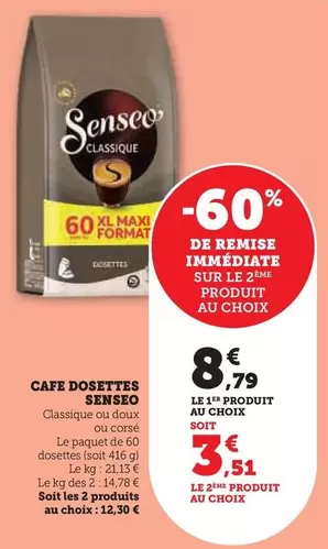Senseo - Cafe Dosettes offre à 8,79€ sur Hyper U