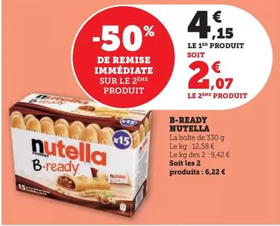 Nutella - B-Ready offre à 4,15€ sur Hyper U