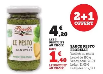Florelli - Sauce Pesto offre à 2,1€ sur Super U
