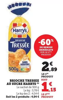 Harry's - Brioche Tressee Au Sucre offre à 2,89€ sur Super U