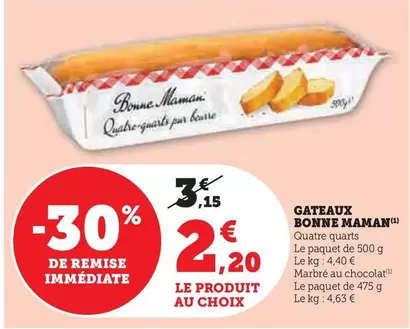 Bonne maman - Gateaux offre à 2,2€ sur Super U