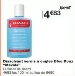 Dissolvant Vernis À Ongles Bleu Doux offre à 4,83€ sur Monoprix