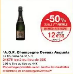 Champagne Devaux - A.o.p. Champagne offre à 12,38€ sur Monoprix