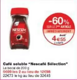 Nescafé - Café Soluble Sélection offre à 4,55€ sur Monoprix