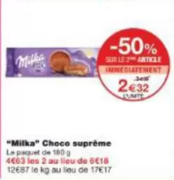 Milka - Choco Suprême offre à 2,32€ sur Monoprix