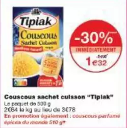 Tipiak - Couscous Sachet Culsson offre à 1,32€ sur Monoprix