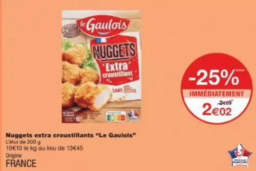 Le gaulois - Nuggets Extra Croustillants offre à 2,02€ sur Monoprix