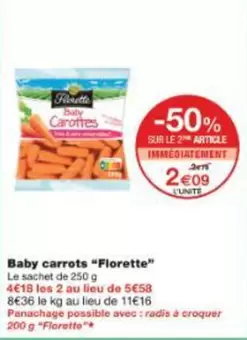 Florette - Baby Carrots offre à 2,09€ sur Monoprix