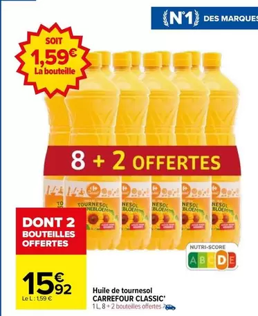 Carrefour - Huile De Tournesol Classic offre à 15,92€ sur Carrefour Express