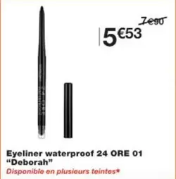Deborah - Eyeliner Waterproof 24 Ore 01 offre à 5,53€ sur Monop'