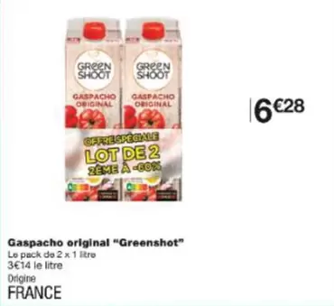 Gaspacho Original "greenshot" offre à 6,28€ sur Monop'