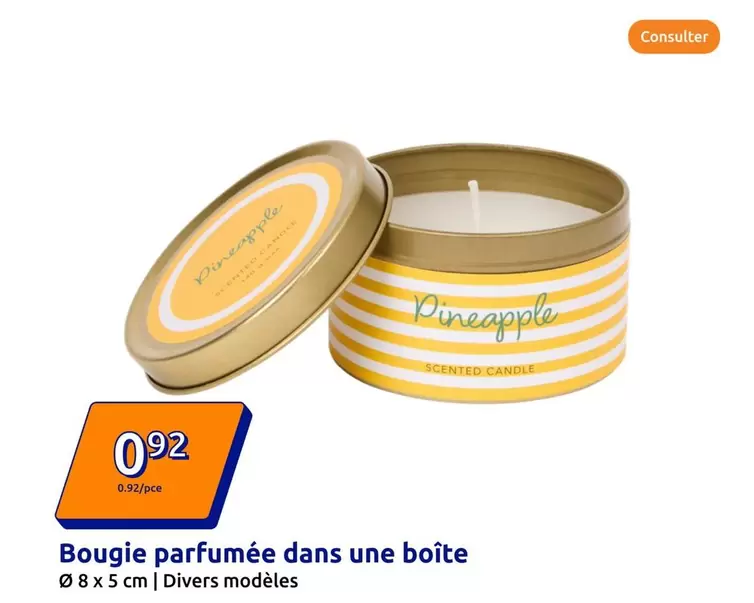 Bougie Parfumée Dans Une Boîte offre à 0,92€ sur Action