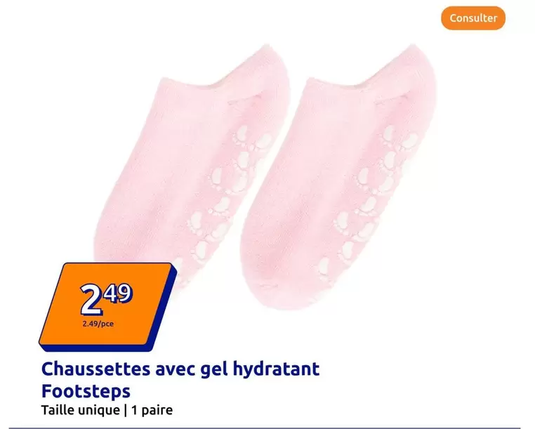 Chaussettes Avec Gel Hydratant Footsteps  offre à 2,49€ sur Action