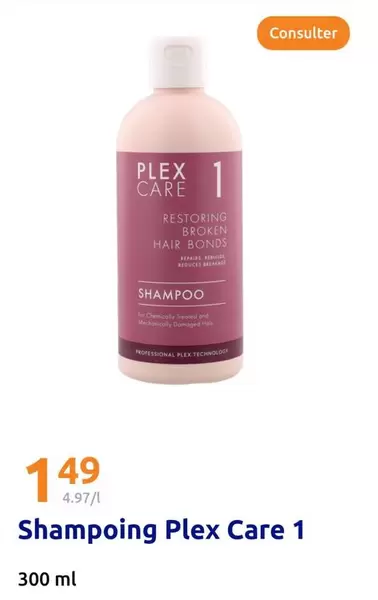 Shampoing Plex Care 1 offre à 1,49€ sur Action