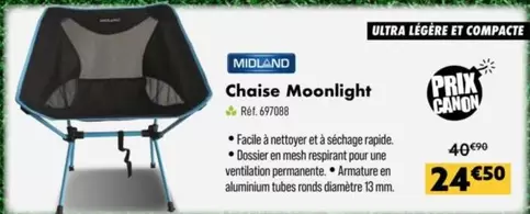 Midland - Chaise Moonlight offre à 24,5€ sur Narbonne accessoires
