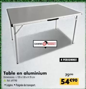 Table En Aluminium offre à 54,9€ sur Narbonne accessoires