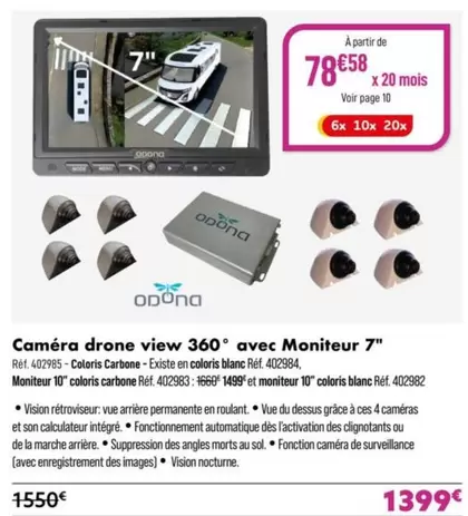 Adona - Caméra Drone View 360° Avec Moniteur 7 offre à 78,58€ sur Narbonne accessoires