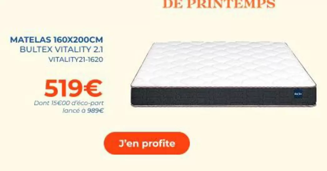 Bultex - Matelas 160x200cm Vitality 2.1 offre à 519€ sur Ubaldi