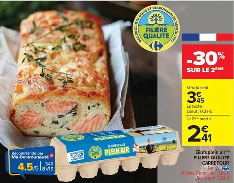 Carrefour - Œufs Plein Air Filière Qualité offre à 3,45€ sur Carrefour Contact