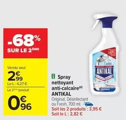 Antikal - Spray Nettoyant Anti-calcaire offre à 2,99€ sur Carrefour Contact