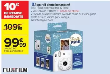 Instax - Appareil Photo Instantané offre à 99,99€ sur Carrefour City