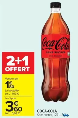 Coca cola - Sans Sucres offre à 1,8€ sur Carrefour Market