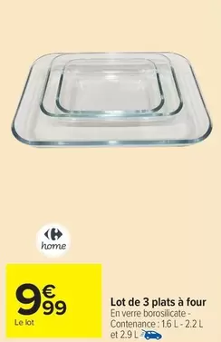 Carrefour - Lot De 3 Plats À Four offre à 9,99€ sur Carrefour