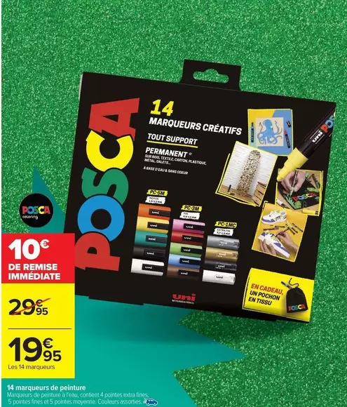Posca - 4 Marqueurs De Peinture offre à 19,95€ sur Carrefour Drive